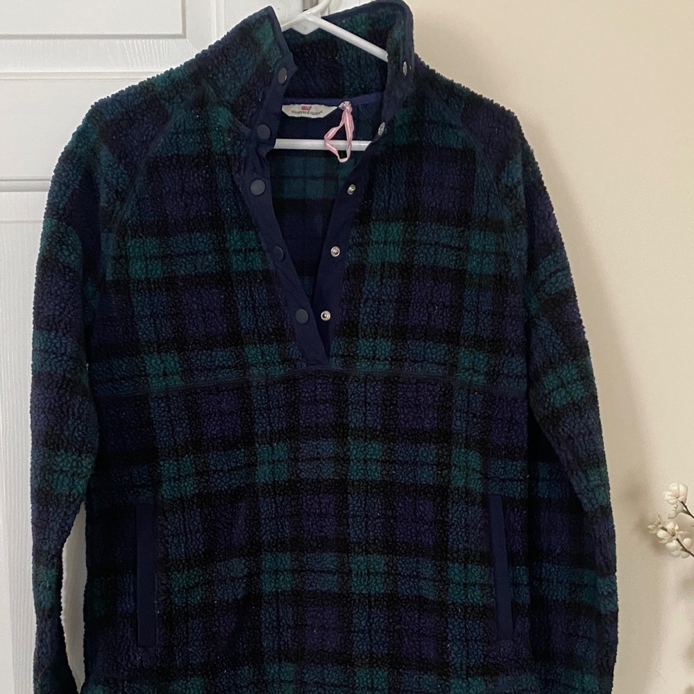 Vineyard Vines Plaid women’s Pull over Green and Blue